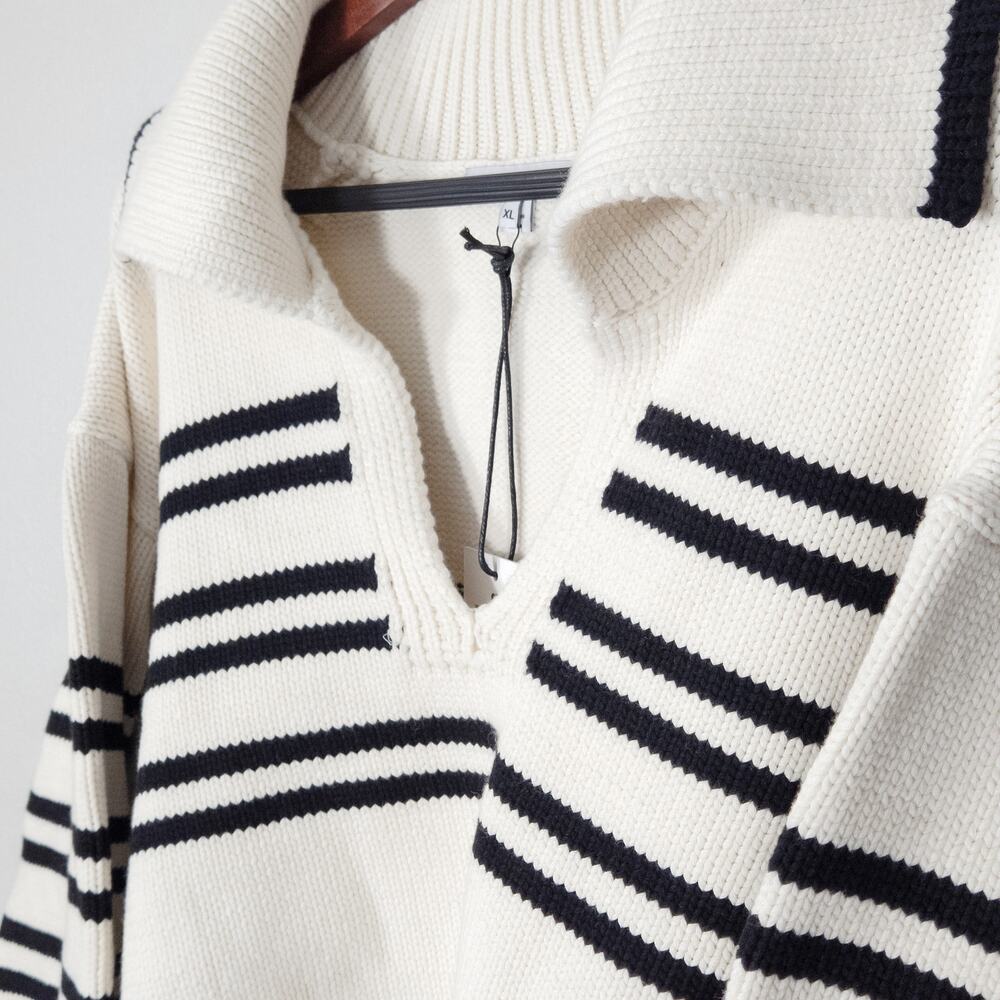 NEW Solid & Striped Women’s The Lola Chunky Sweater Nautical Old Money Size XL - Picture 3 of 9